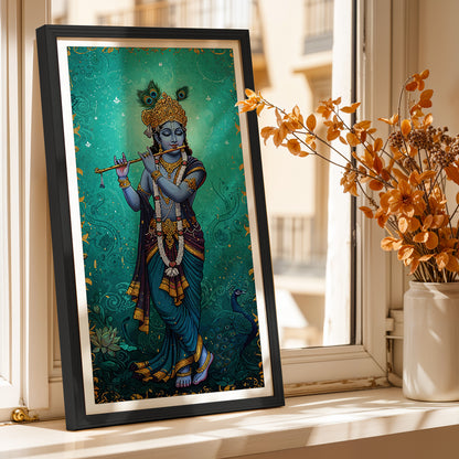 Lord Krishna Flute Wall Art