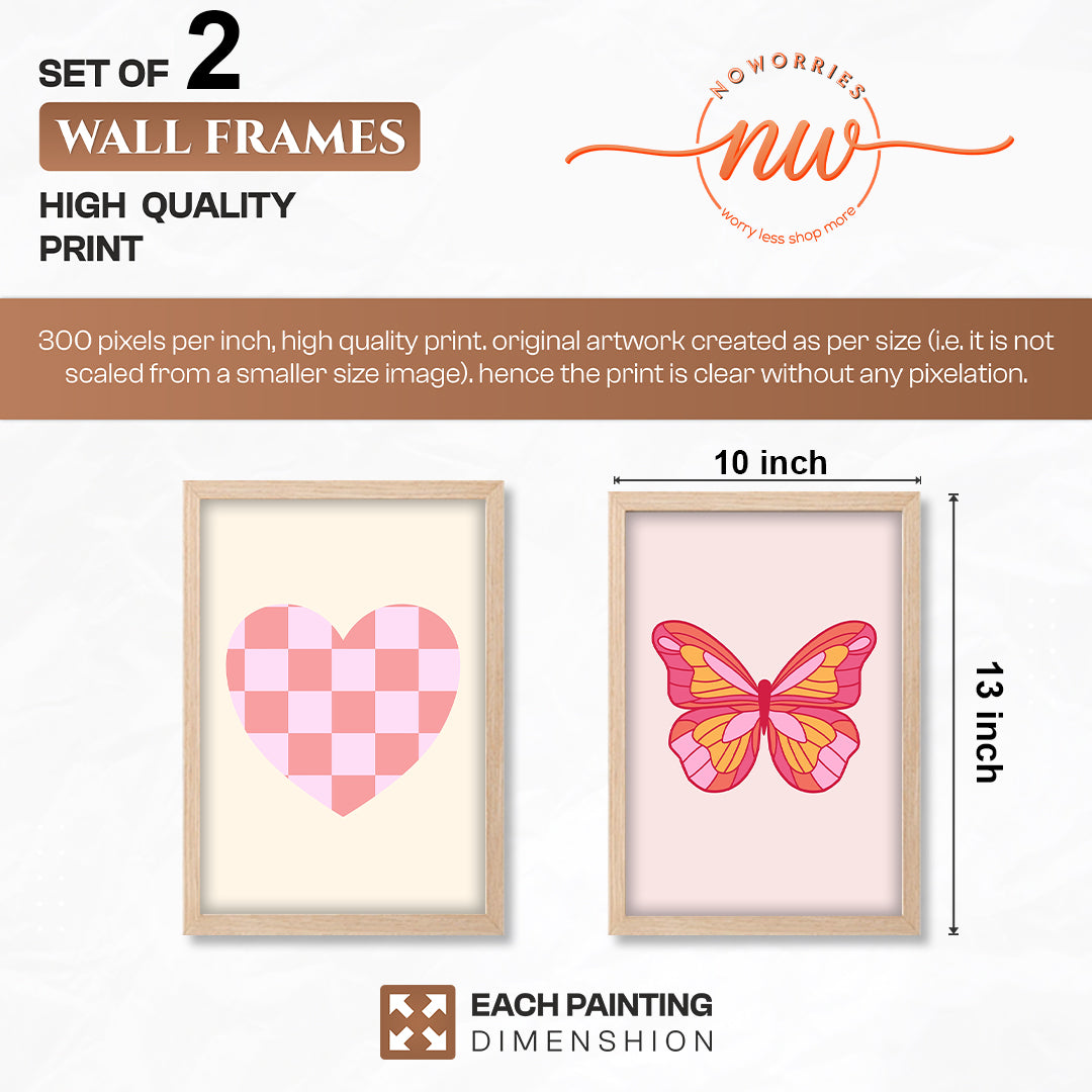 Heart & Butterfly Framed Set