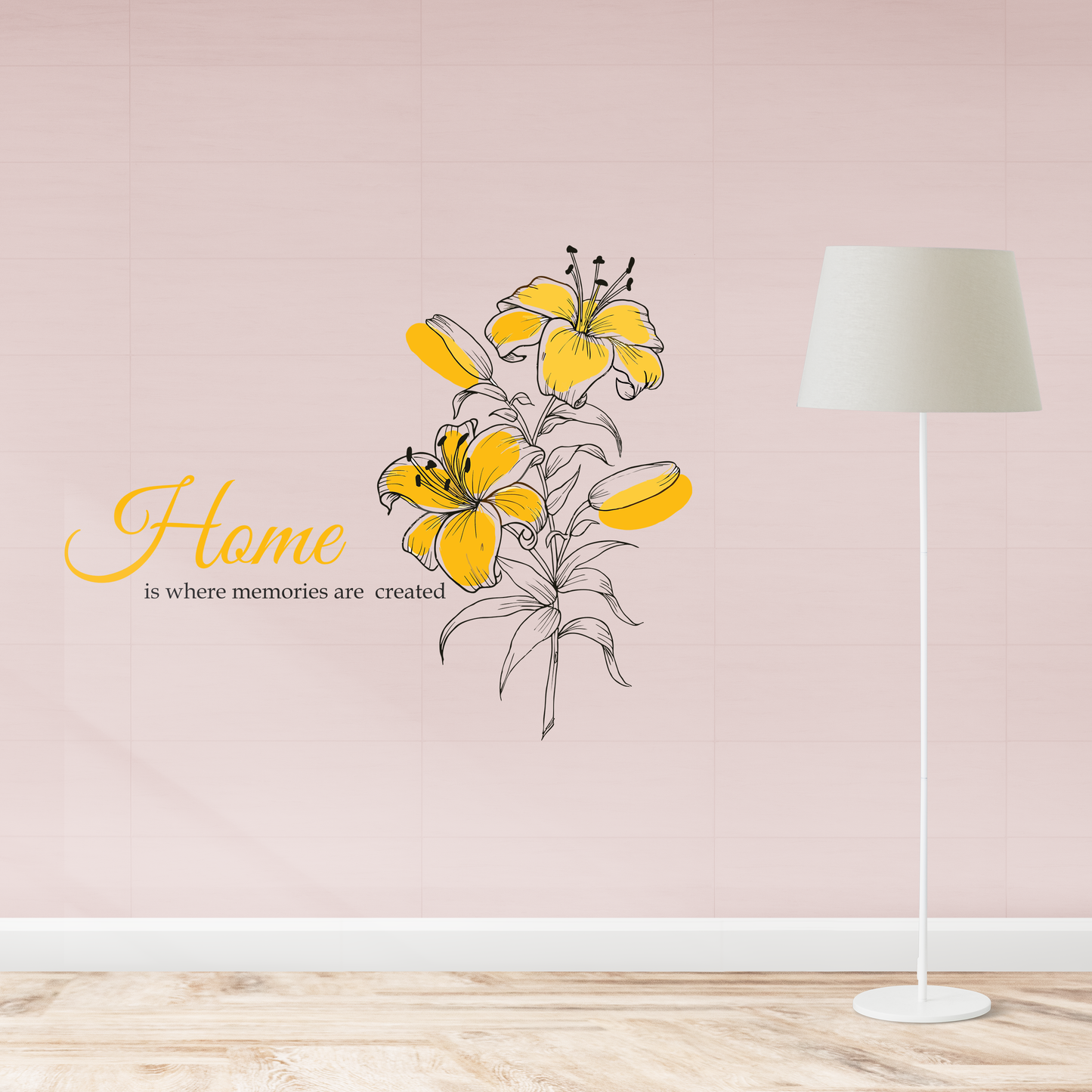 Yellow Lily Floral Wall Sticker