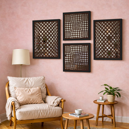 Optical Dot Pattern Mirror Set of 4