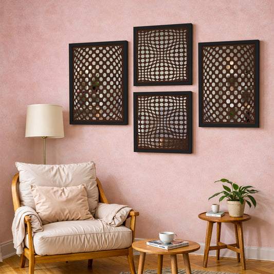 Optical Dot Pattern Mirror Set of 4