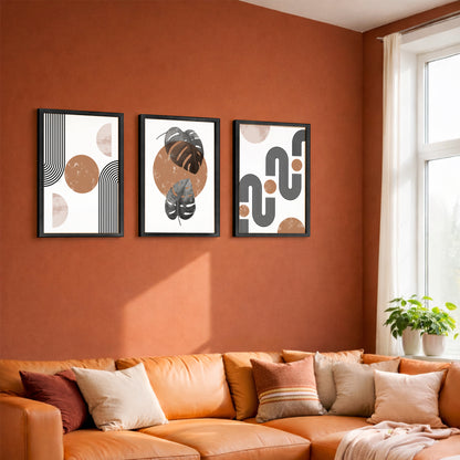 Modern Abstract Line Art Wall Frames Set of 3