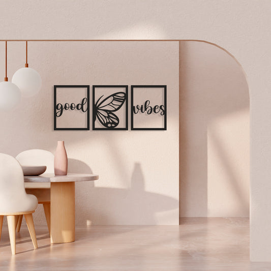 Good Vibes Pinewood Wall Art
