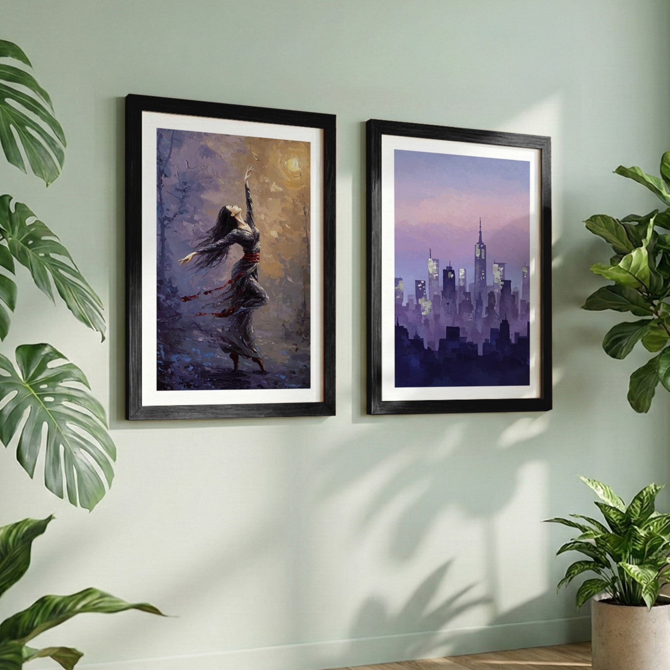Dancer & Skyline Framed Set
