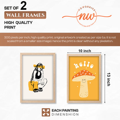 Whimsical Mushroom Framed Set