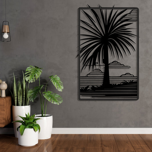 Palm Tree Pinewood Wall Art