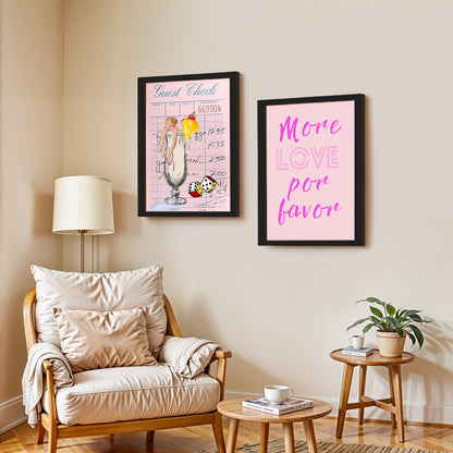 Pink Retro Chic Wall Art Set