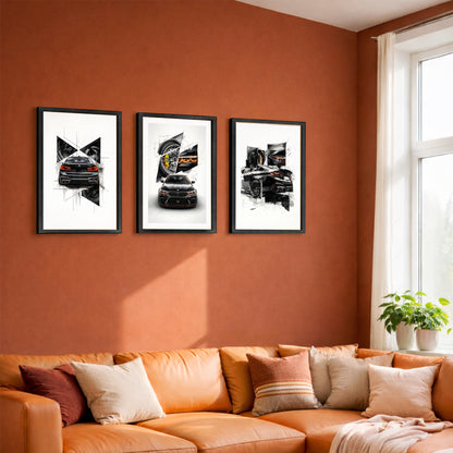 BMW Sketch Wall Frame Set of 3