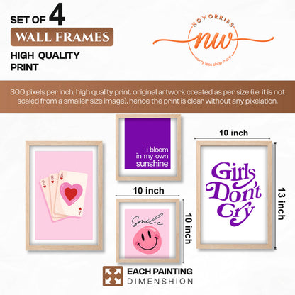 Pink Aesthetic Wall Art Set of 4