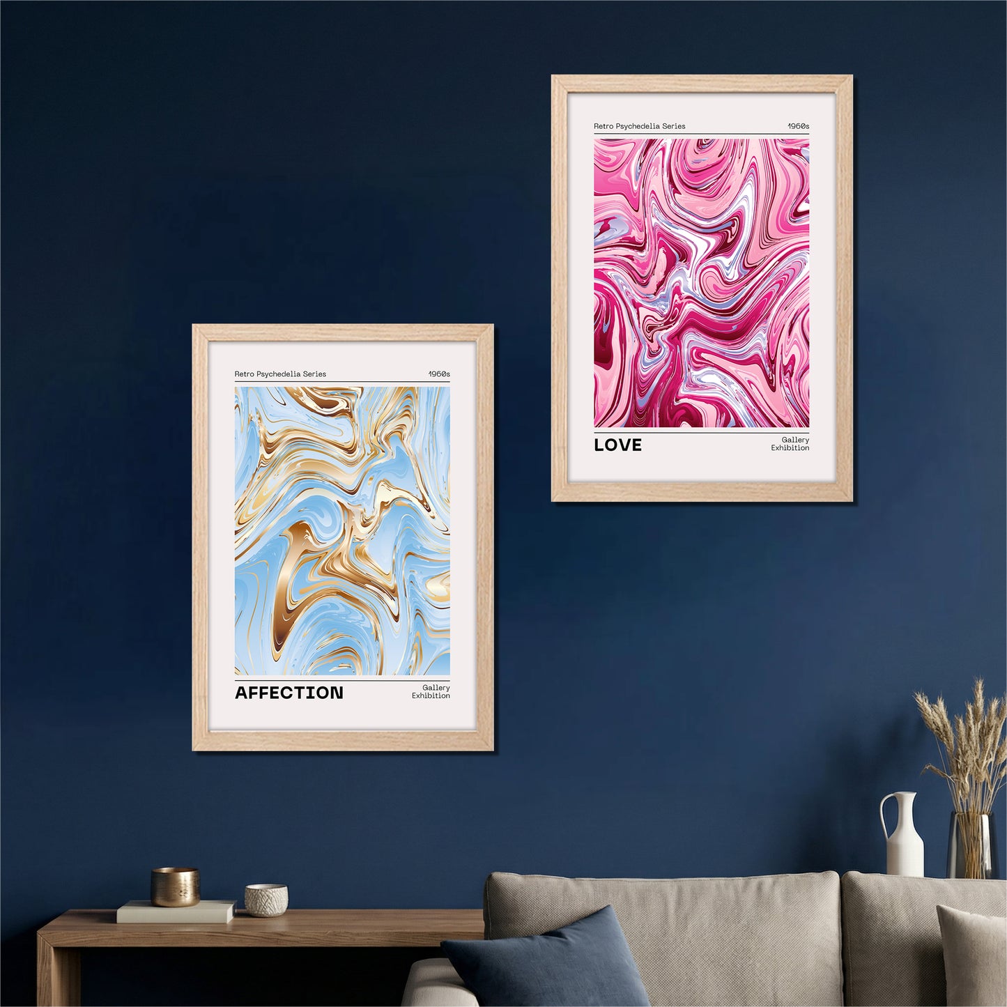 Affection & Love Marble Poster Set of 2