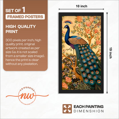 Floral Peacock Wall Frame