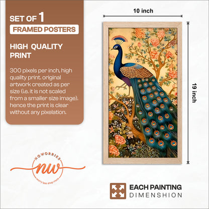 Floral Peacock Wall Frame