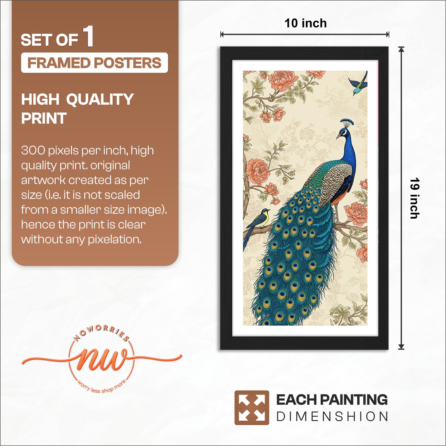 Elegant Peacock Art Frame