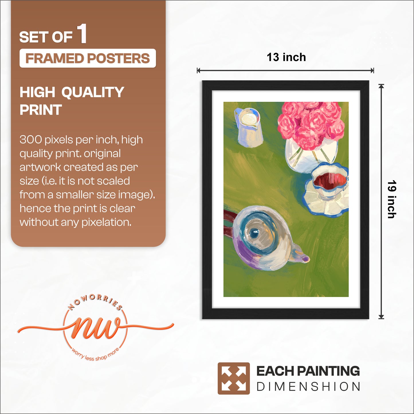 Floral Tea Time Wall Poster