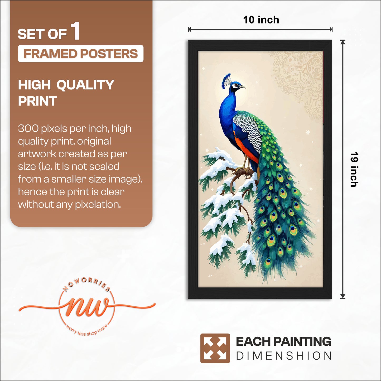 Royal Peacock Wall Frame