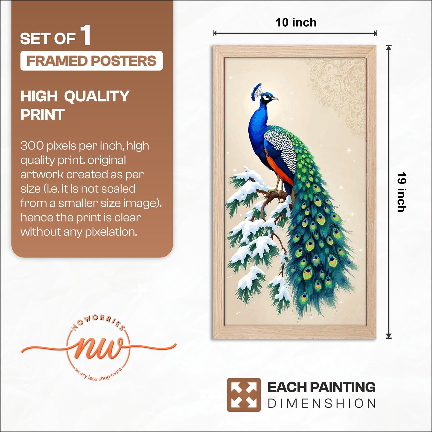 Royal Peacock Wall Frame