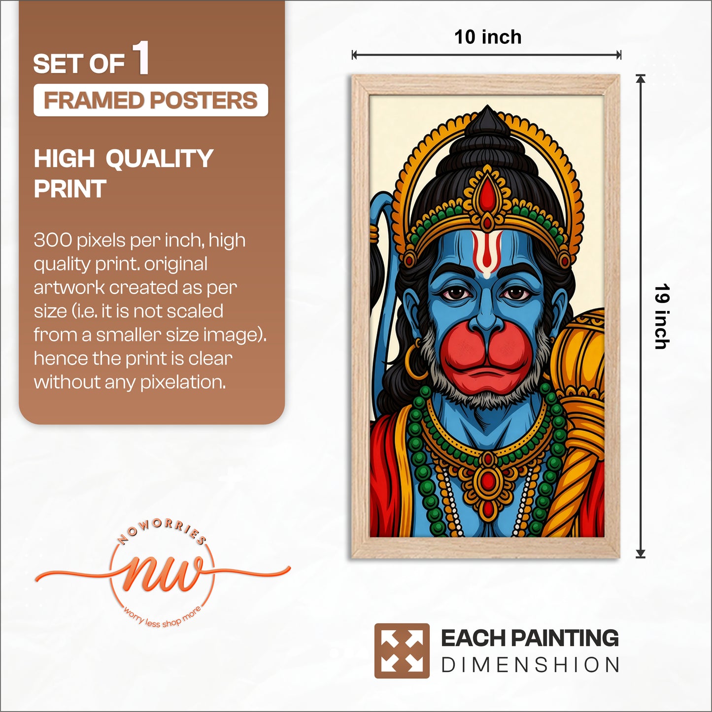 Divine Hanuman Portrait Frame