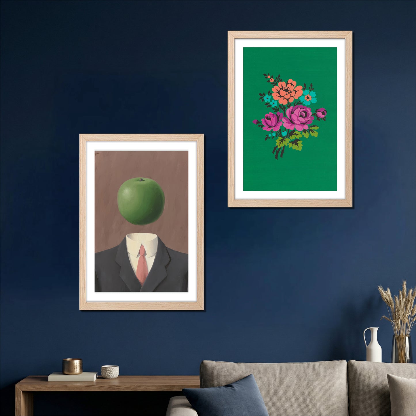 Surreal Apple & Floral Wall Art Set