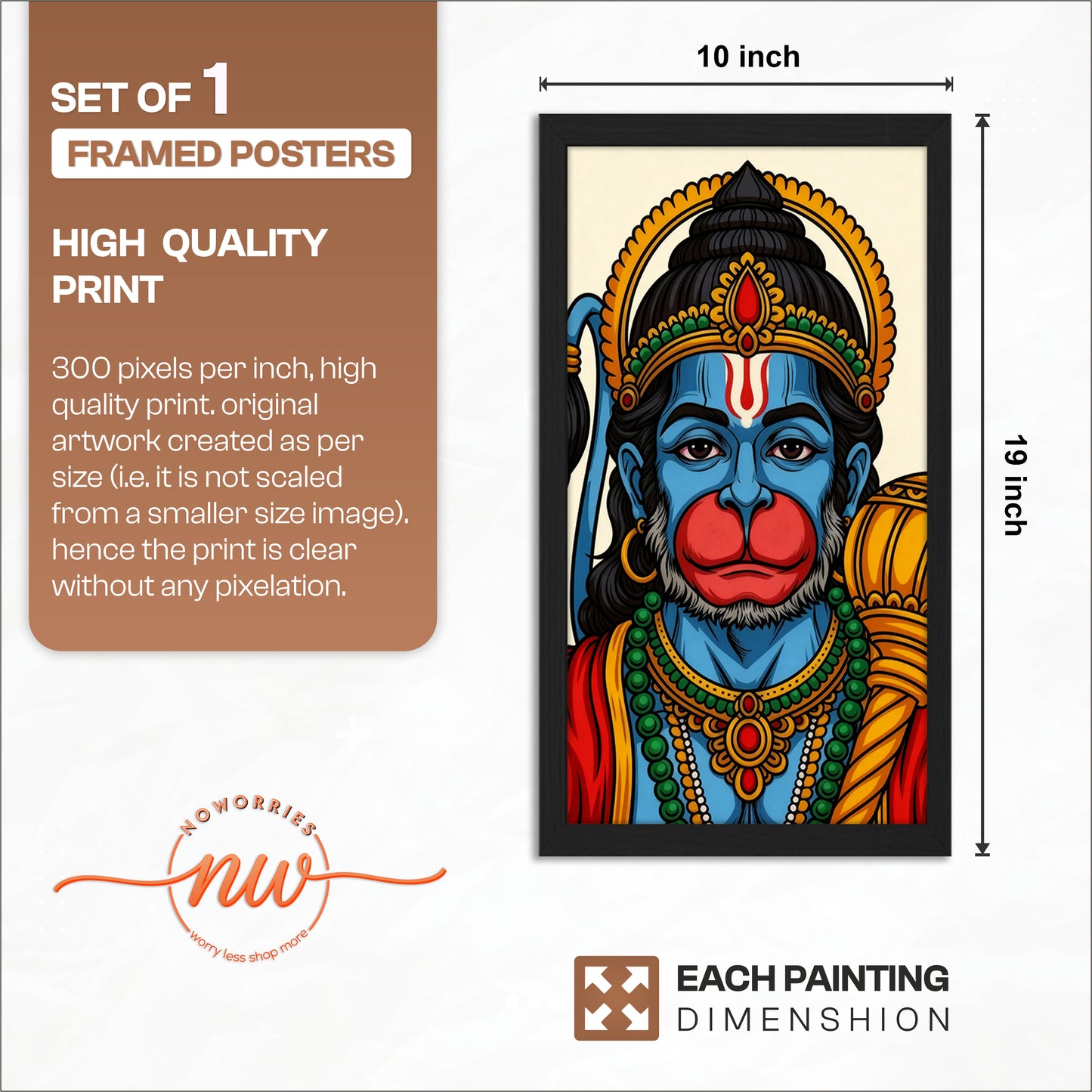 Divine Hanuman Portrait Frame