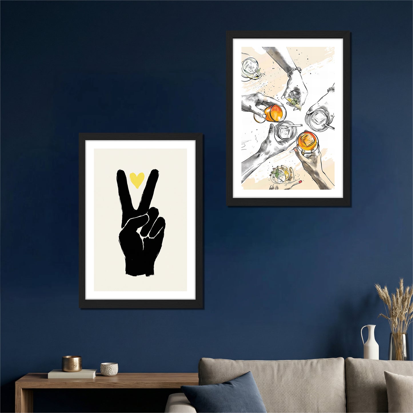 Peace Sign & Social Gathering Wall Art Set