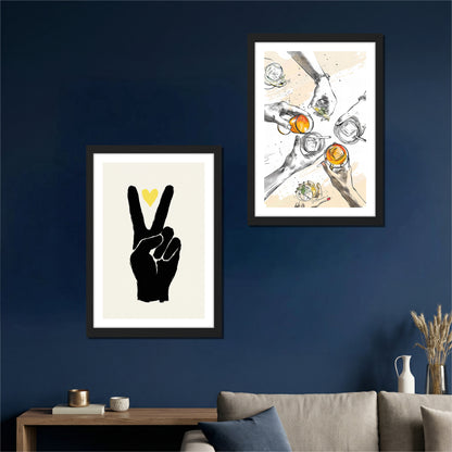 Peace Sign & Social Gathering Wall Art Set