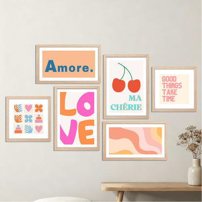 Love & Amore Wall Set of 6