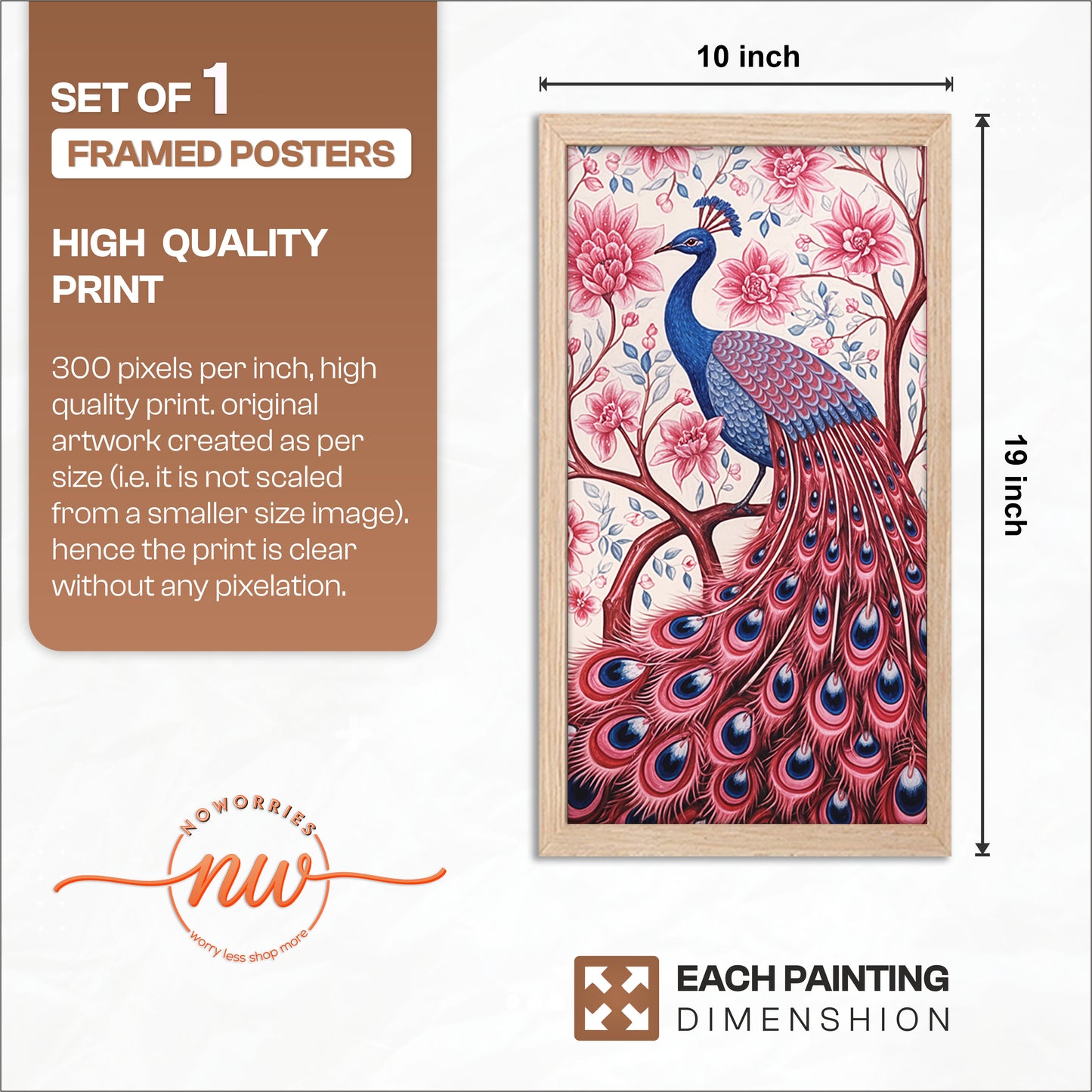 Blush Peacock Wall Frame