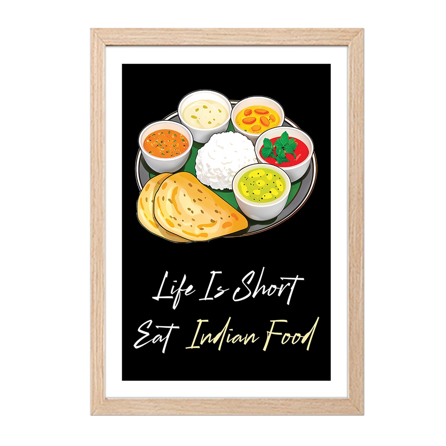 Indian Food Lover Wall Frame Set of 1