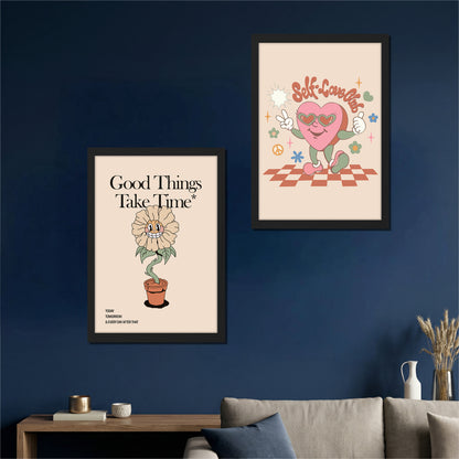 Good Things Take Time Self-Care Wall Art Set of 2