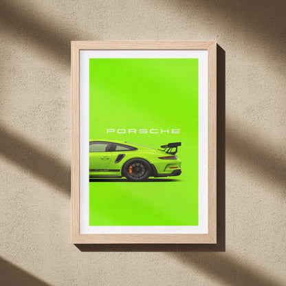 Porsche GT3 RS Green Wall Frame