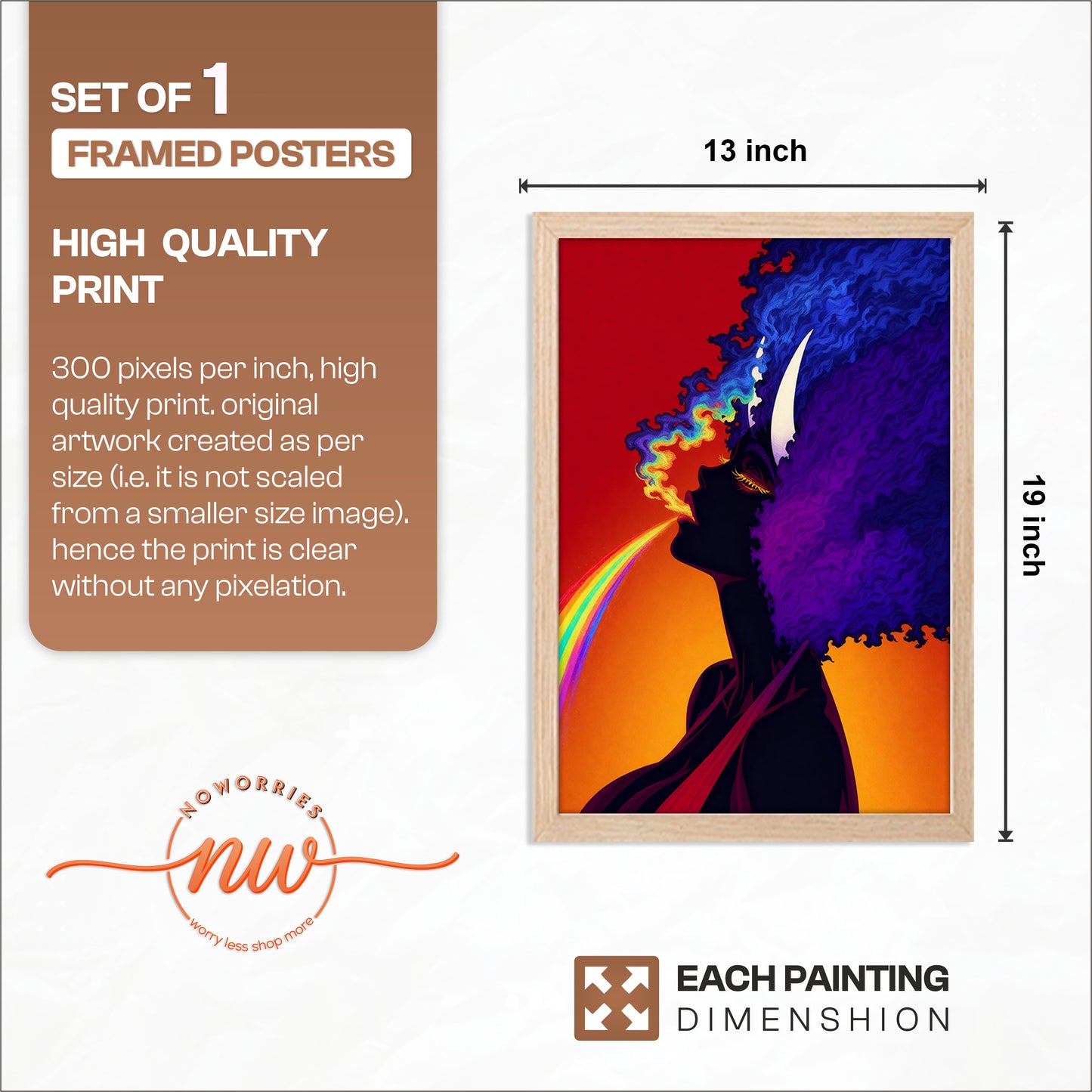Psychedelic Rainbow Woman Poster