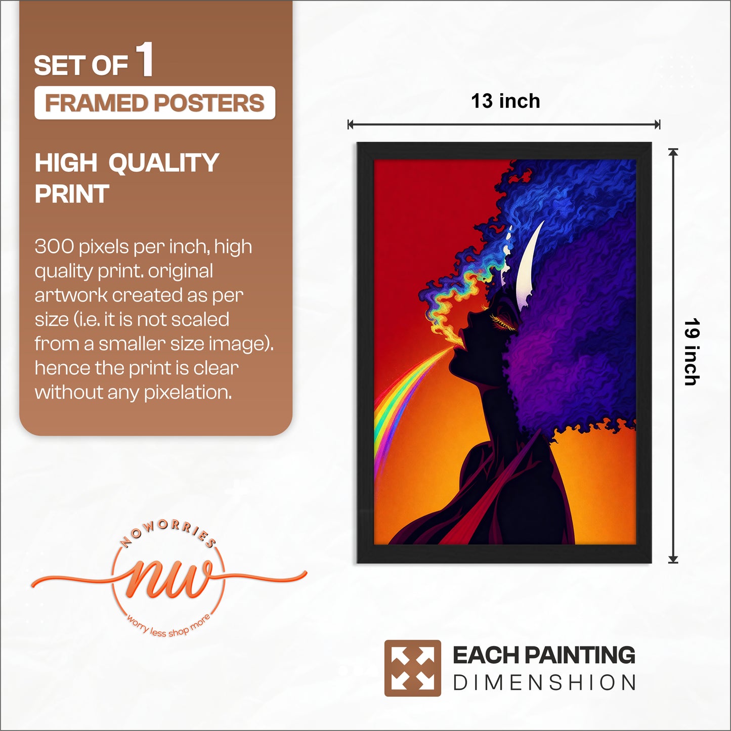 Psychedelic Rainbow Woman Poster
