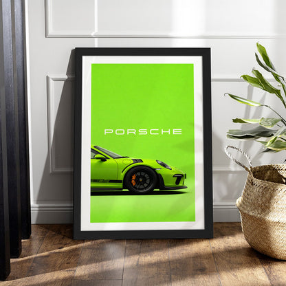 Porsche GT3 RS Green Wall Frame