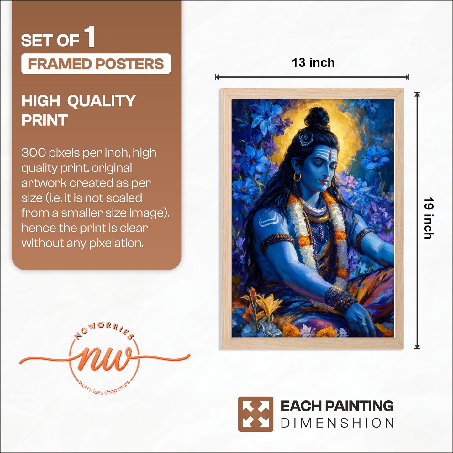 Meditative Lord Shiva Wall Art