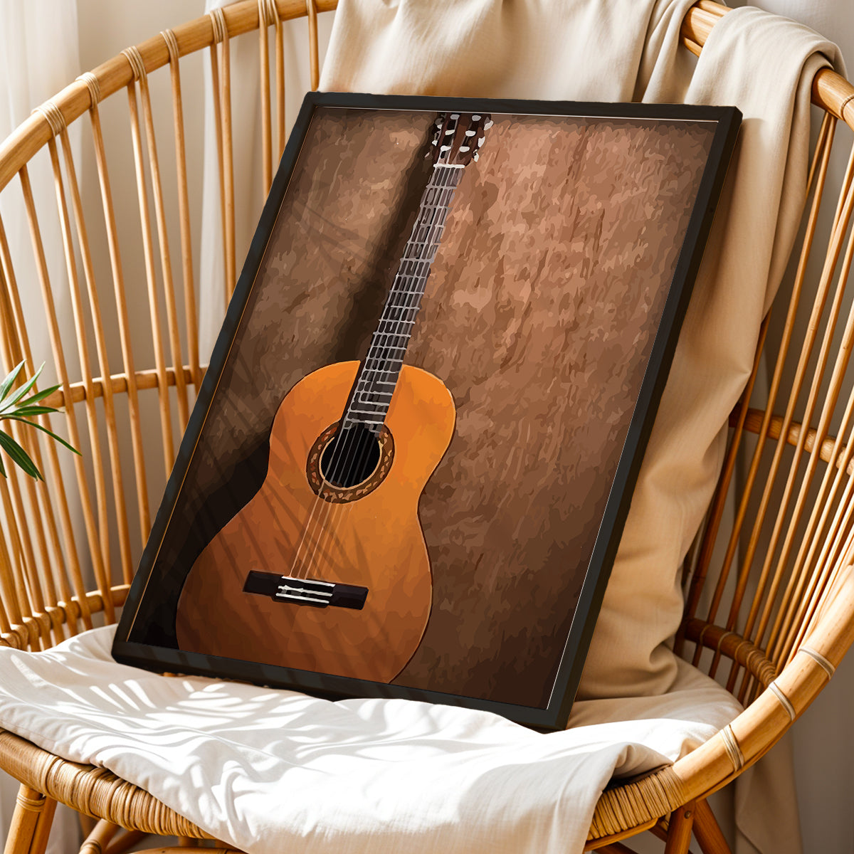 Classic Acoustic Guitar Framed Wall Art