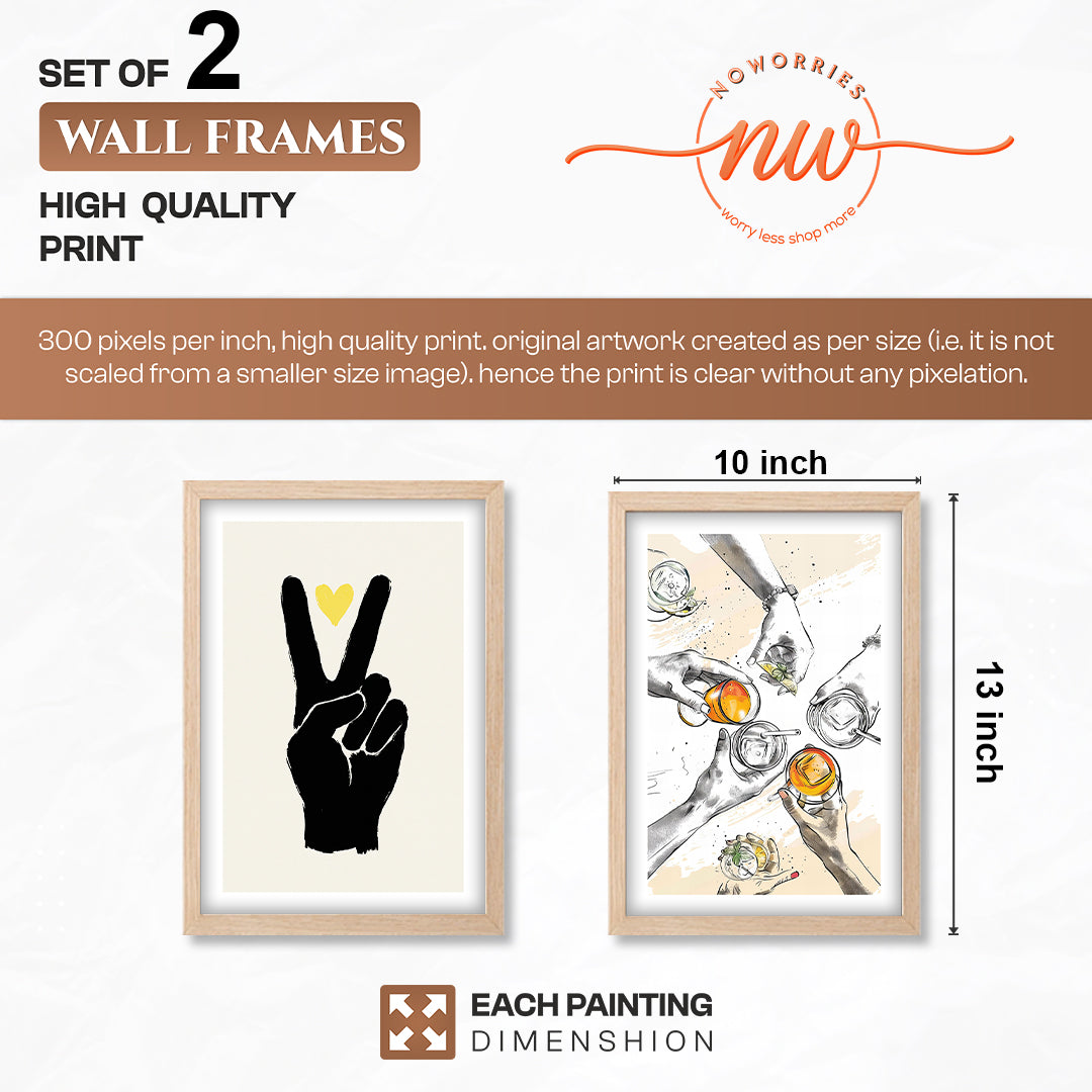 Peace Sign & Social Gathering Wall Art Set