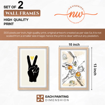 Peace Sign & Social Gathering Wall Art Set