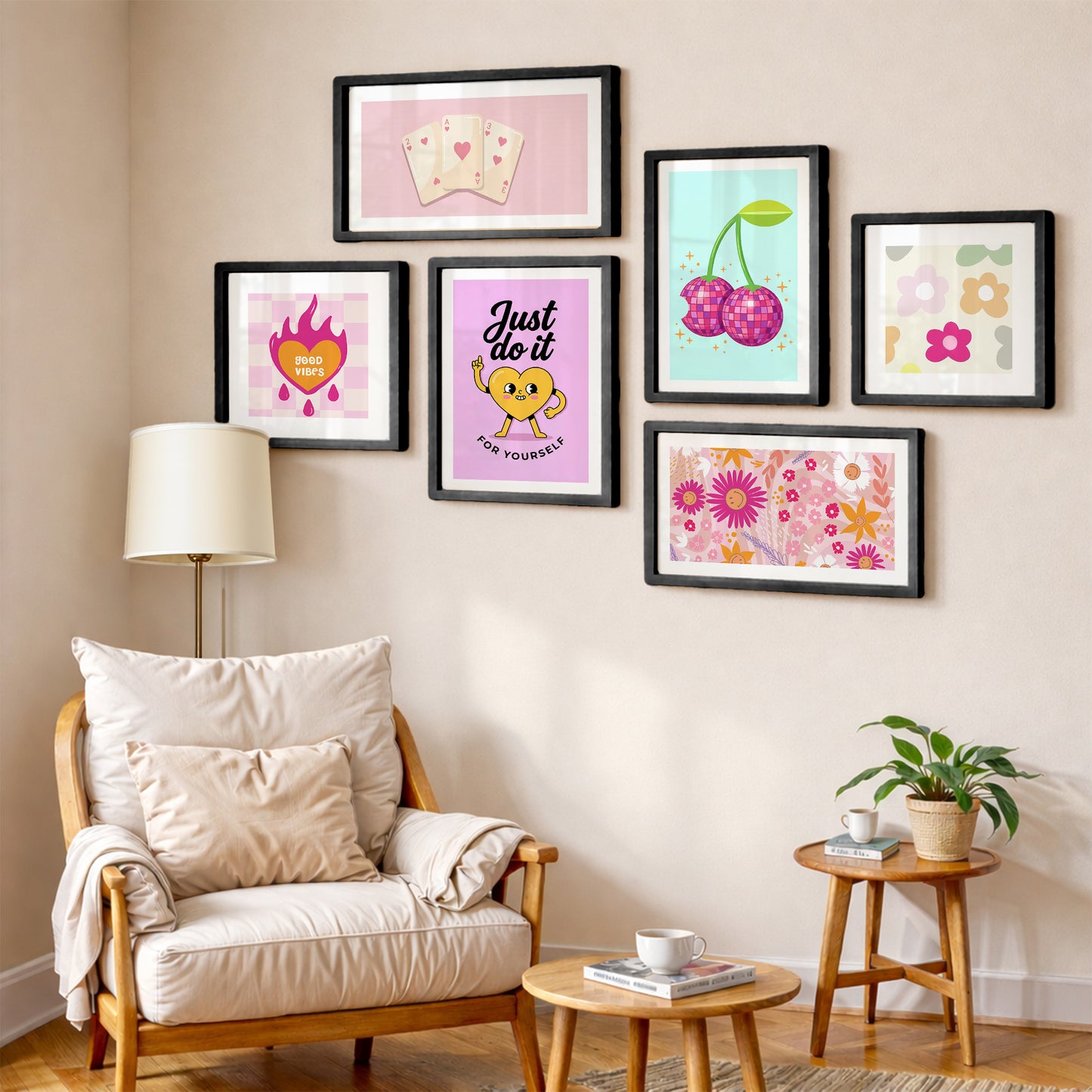 Cherry Pop Wall Set of 6