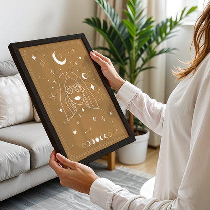 Celestial Boho Girl Wall Art