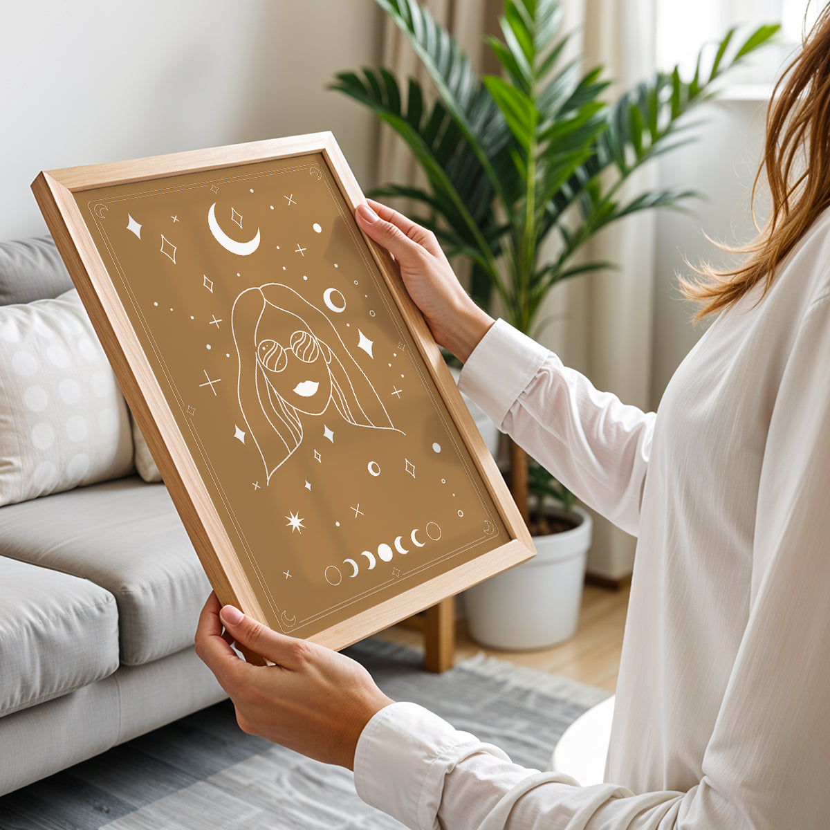Celestial Boho Girl Wall Art