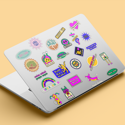 Groovy Retro Inspirational Sticker Pack
