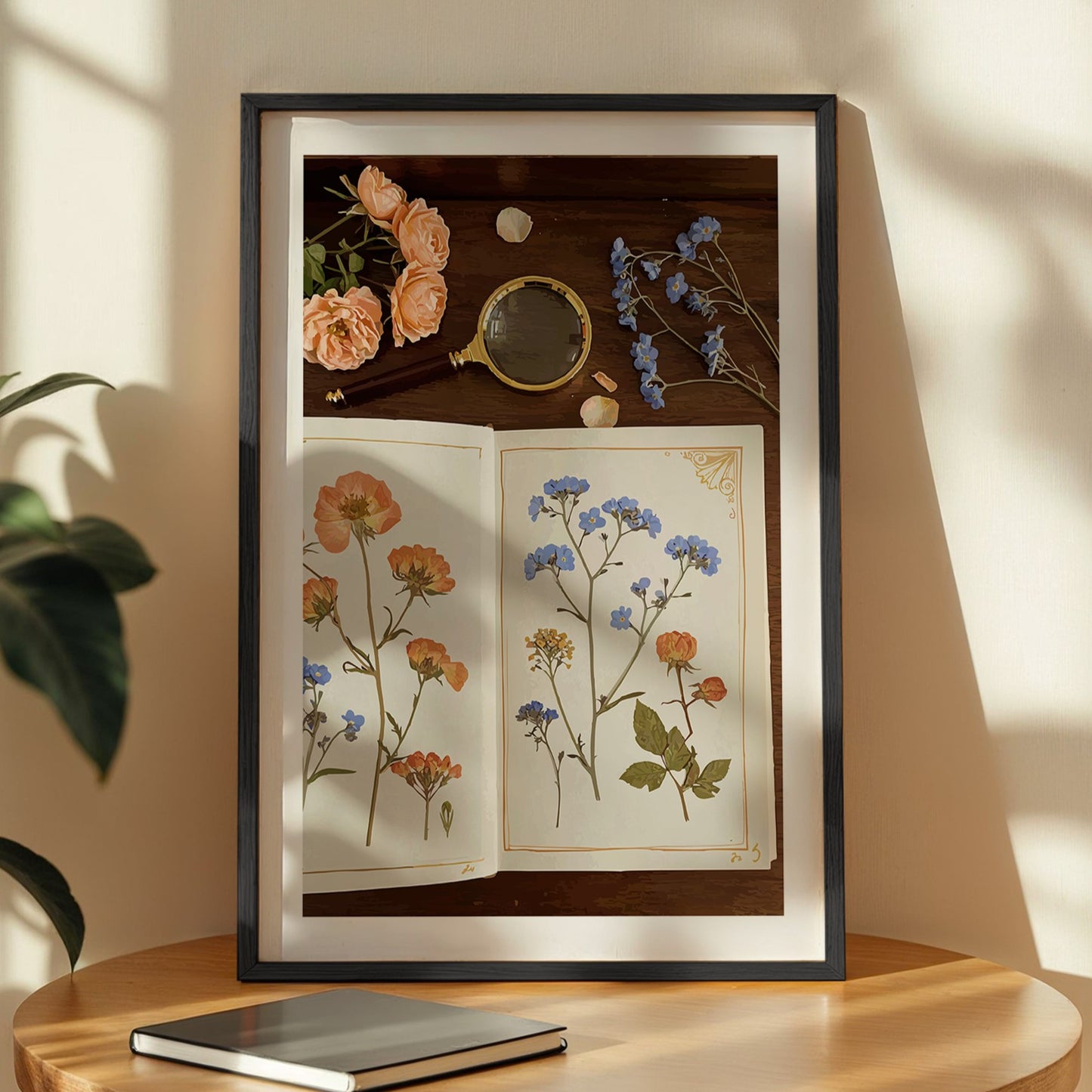 Vintage Botanical Journal Framed Wall Art Print