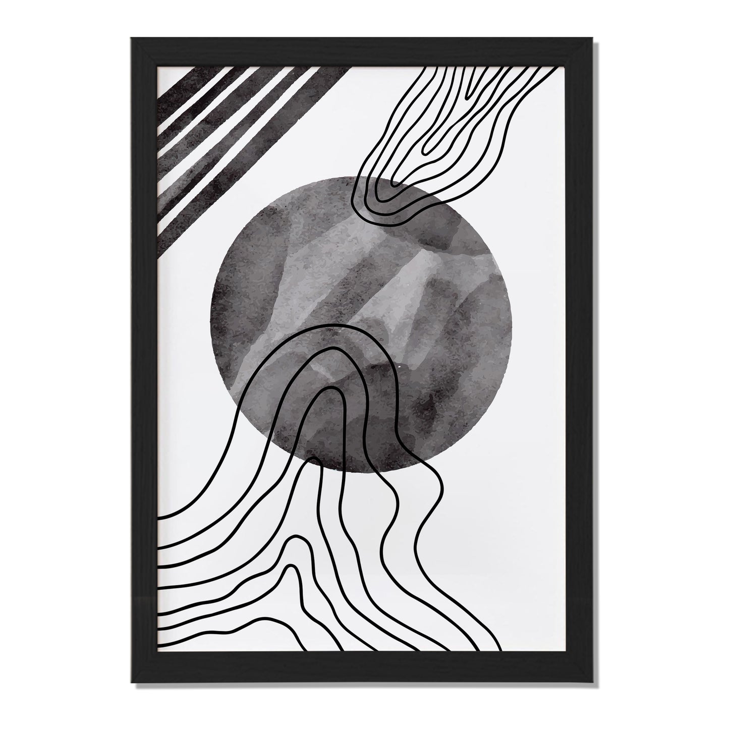 Monochrome Abstract Flow Wall Art