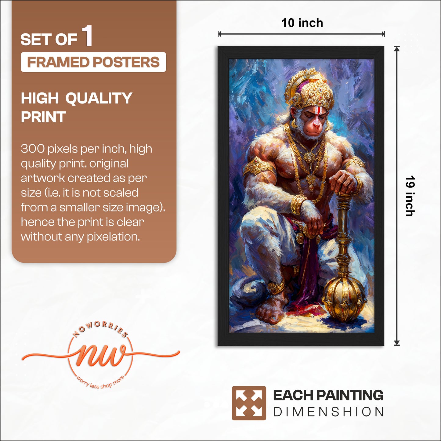 Divine Hanuman Wall Frame