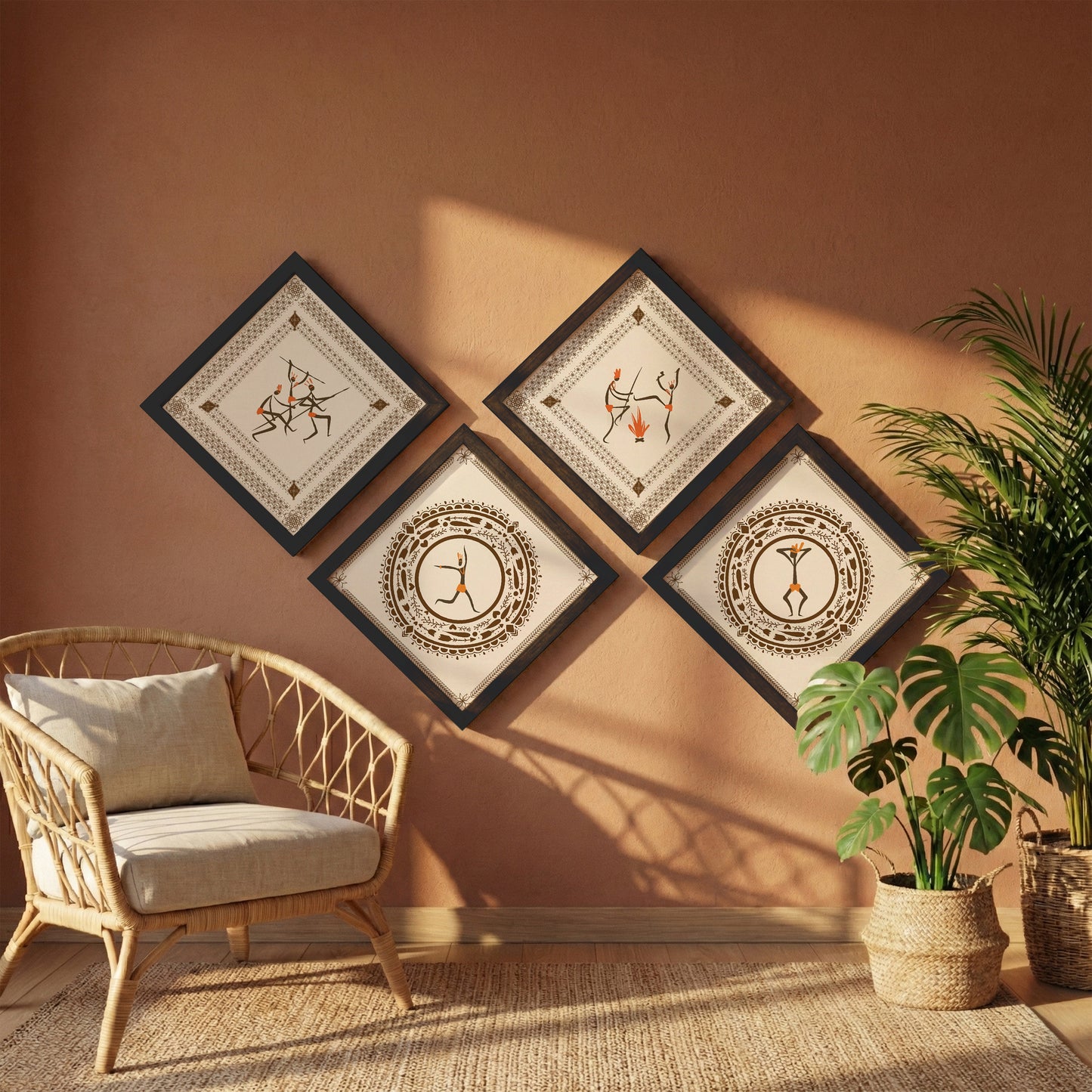 Warli Heritage Wall Art Set of 4