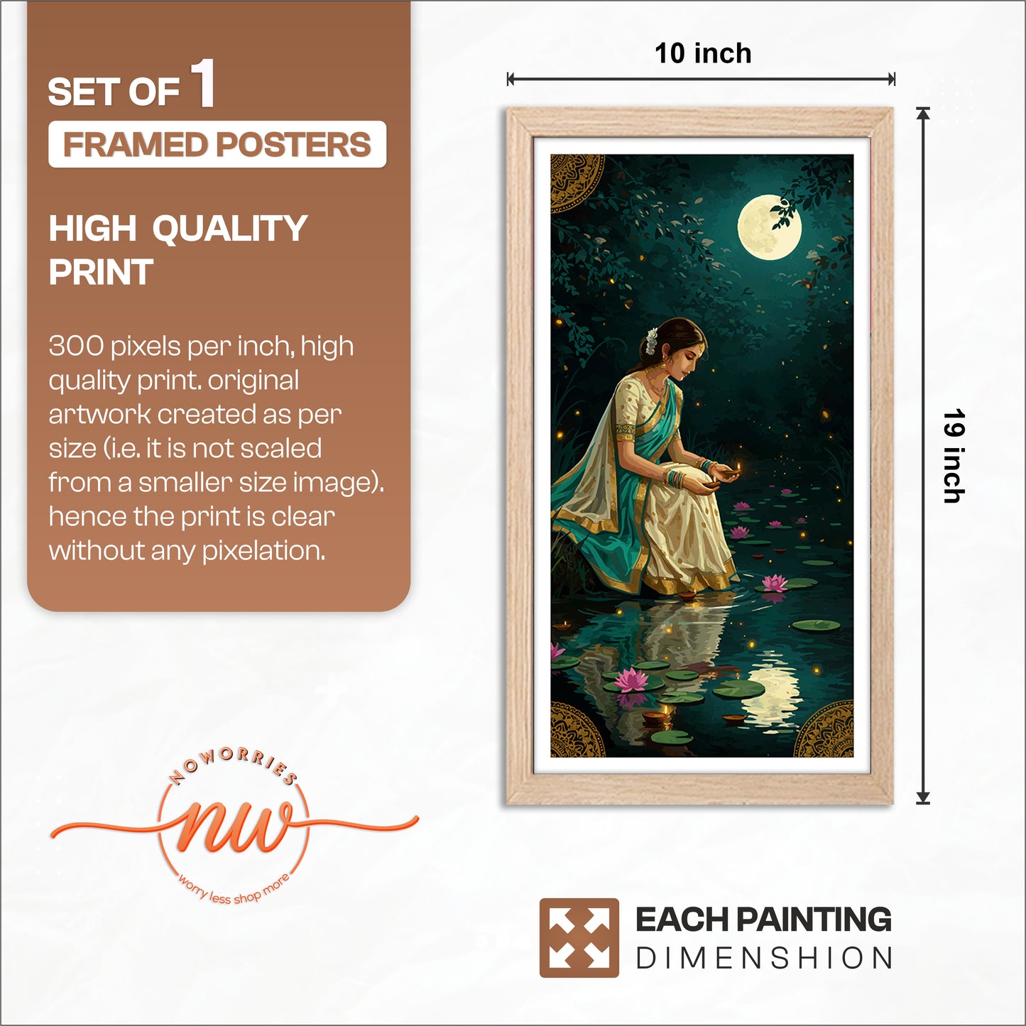 Moonlit Lotus Serenity Wall Art