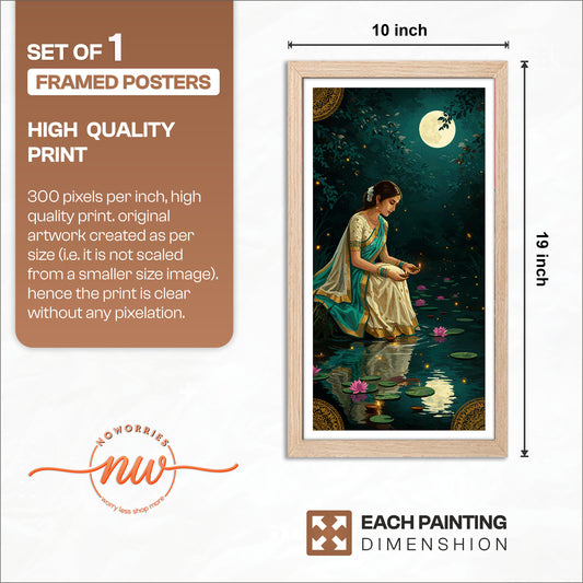 Moonlit Lotus Serenity Wall Art