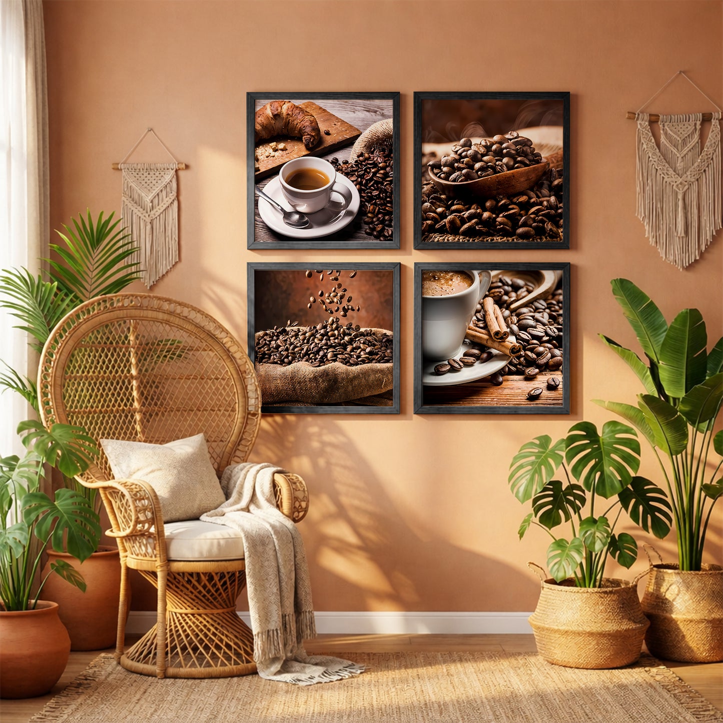 Rustic Coffee Wall Art Set of 4
