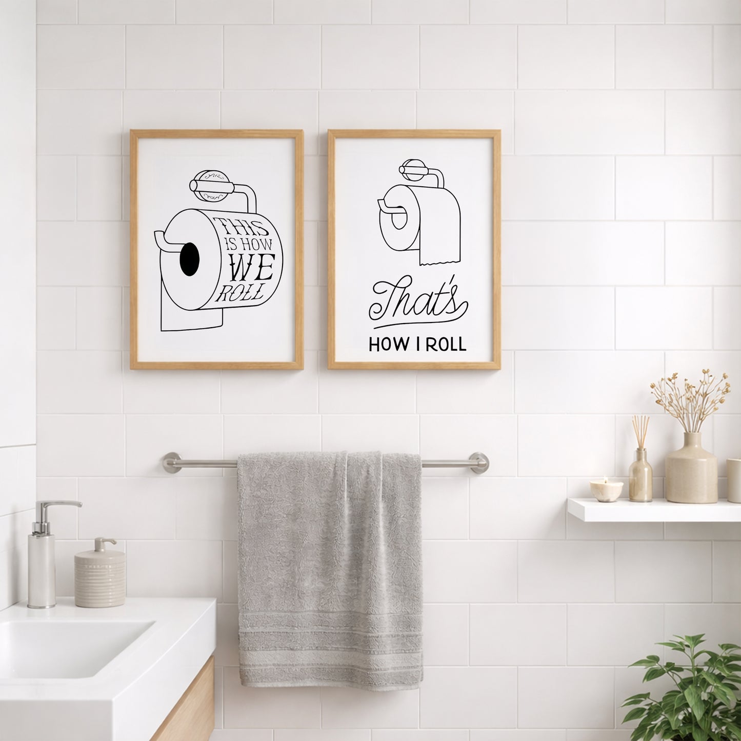 This Is How We Roll Toilet Humor Frame Set of 2