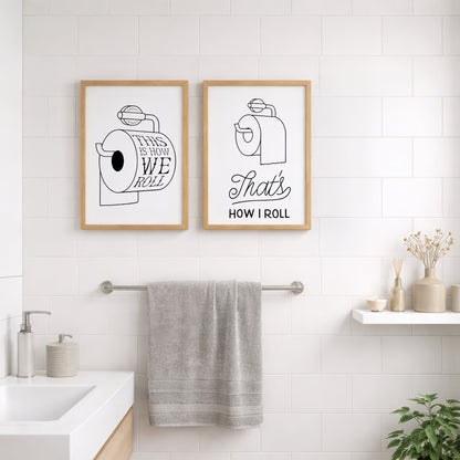 This Is How We Roll Toilet Humor Frame Set of 2